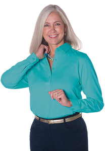 Long Sleeve Solid Polo</br>  Mineral  37P - Leonlevin