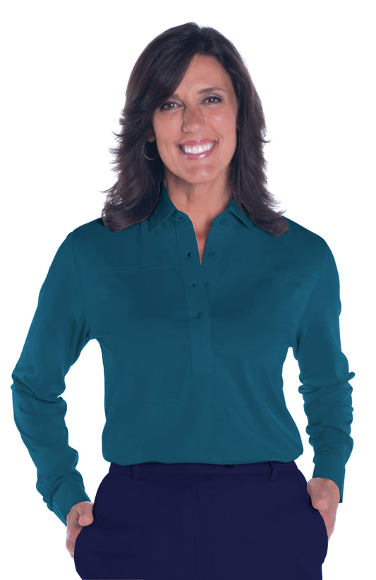 PETITE Long Sleeve Polo Shirt | Bluestone 20M