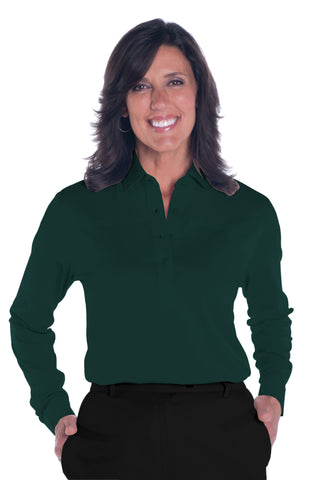 Petite Long Sleeve Polo Shirt | Spruce 34P