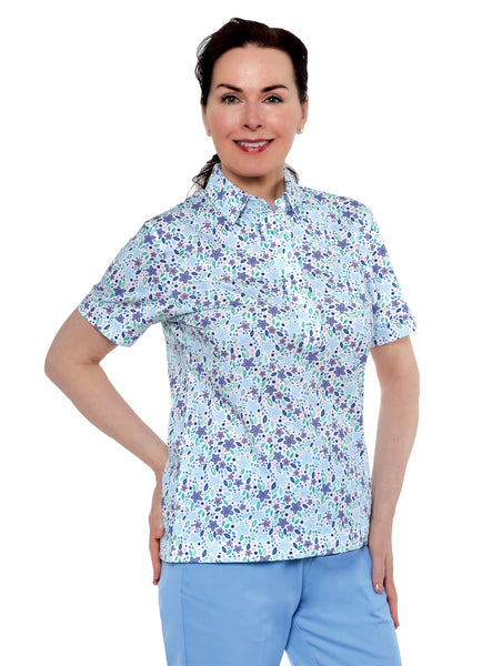 Short Sleeve Print Polo Shirt |  Cascade 48B
