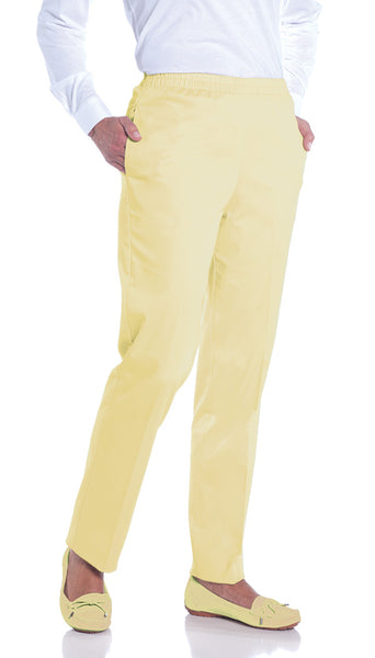 PETITE Stretch Twill Full Elastic Pant | Lemonade 509 - Leonlevin