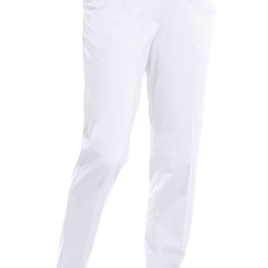 Petite Stretch Twill Flat Front Pant | White_000 - Leonlevin