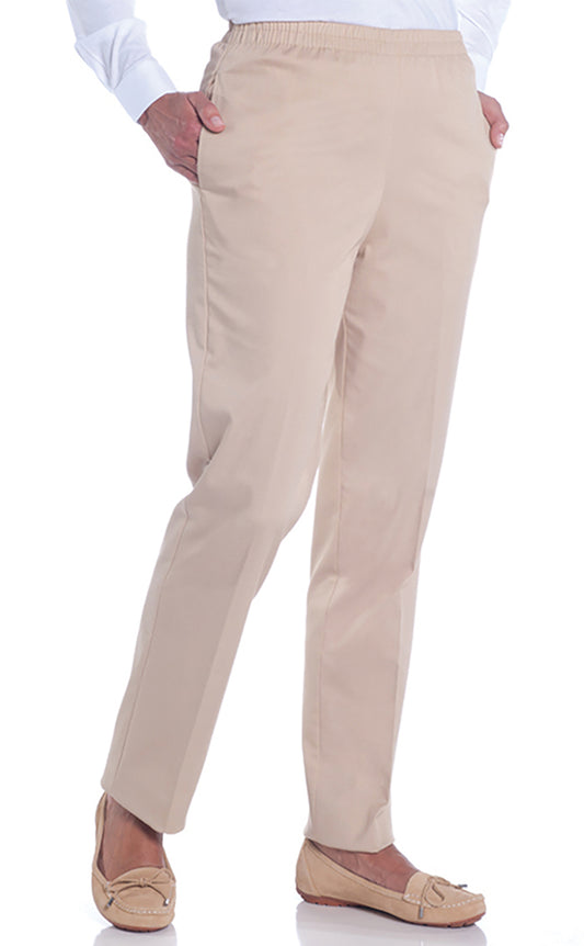 Stretch Twill Ladies Pull-On Pant | Sand S50 - Leonlevin