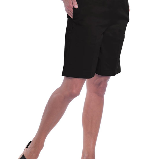 Stretch Twill Pull-On Shorts</br>Black 090 - Leonlevin