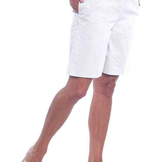 Stretch Twill Pull-On Shorts | White 000 - Leonlevin