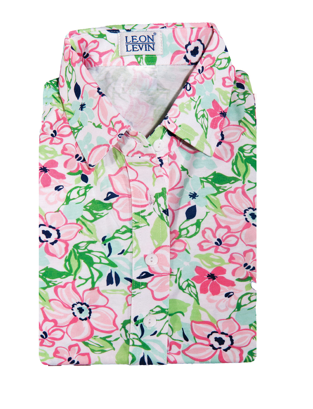 Sleeveless Print Ladies Polo Shirt</br>Floral Float 10W - Leonlevin