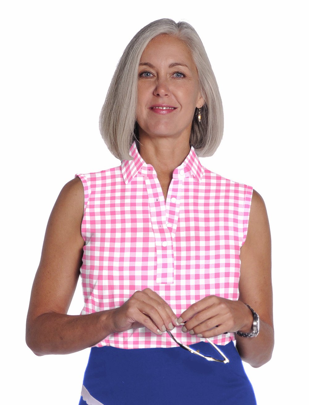 Sleeveless Print Ladies Polo Shirt</br>Check It Out 09W - Leonlevin
