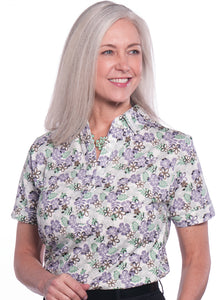 Ladies Short Sleeve Print Polo Shirts</br>A Place in the Sun 02L - Leonlevin