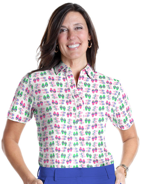 Short Sleeve Print Polo</br>Flip Out 09M - Leonlevin