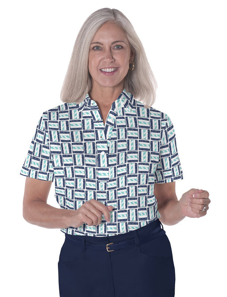 Petite Short Sleeve Print Polo Shirts | Hey Sailor! 15G - Leonlevin